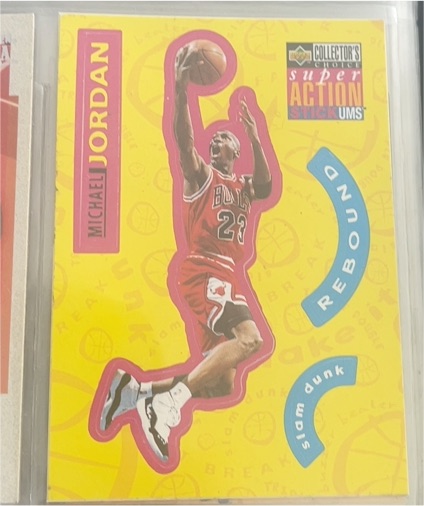 1993 Upper Deck Collector's Choice Super Action Stickums #SA1 Michael Jordan — front