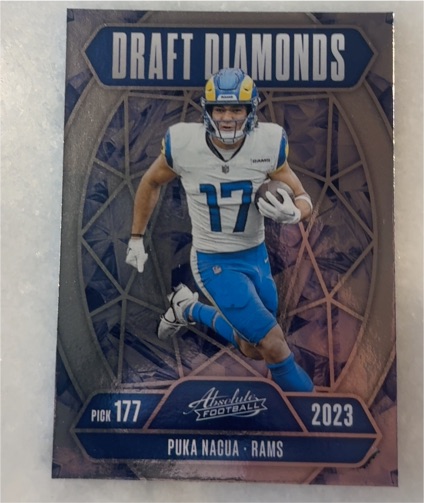 2023 Absolute Football Draft Diamonds #Pick 177 Puka Nacua — front