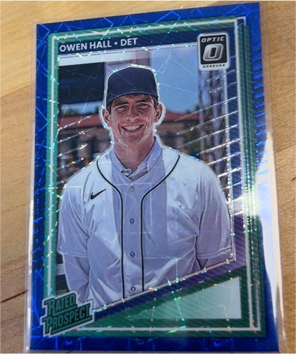 2022 Donruss Optic Rated Prospect #RP-1 Owen Hall — front