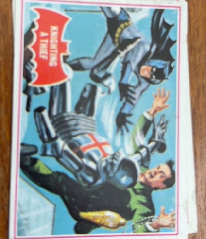 1966 Topps Batman Red Bat #9A Knighting a Thief — front