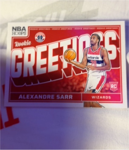 2022 NBA Hoops Rookie Greetings Alexandre Sarr — front