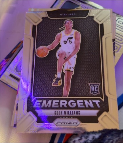 2022 Panini Prizm Emergent #EM-CW Cody Williams — front