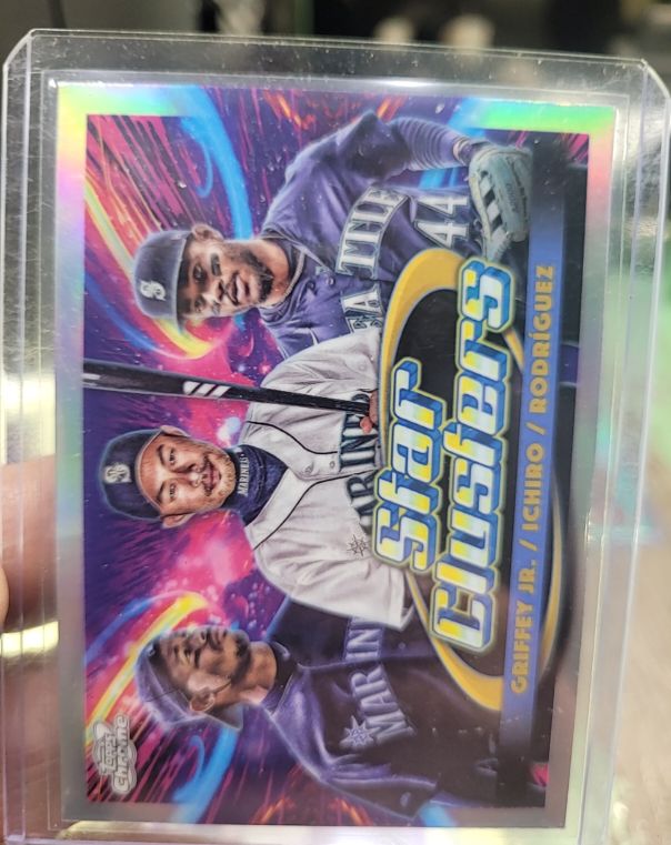 2021 Topps Chrome Star Clusters #SC-1 Griffey Jr. / Ichiro / Rodriguez — front