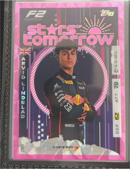 2023 Topps F2 Stars of Tomorrow #238 Arvid Lindblad — front