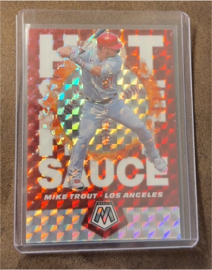 2021 Panini Mosaic Hit Slug Mike Trout — front