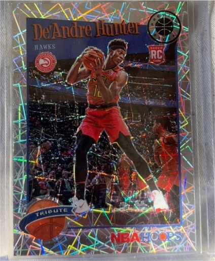 2019 NBA Hoops Tribute #TR-1 De'Andre Hunter Rookie Card — front