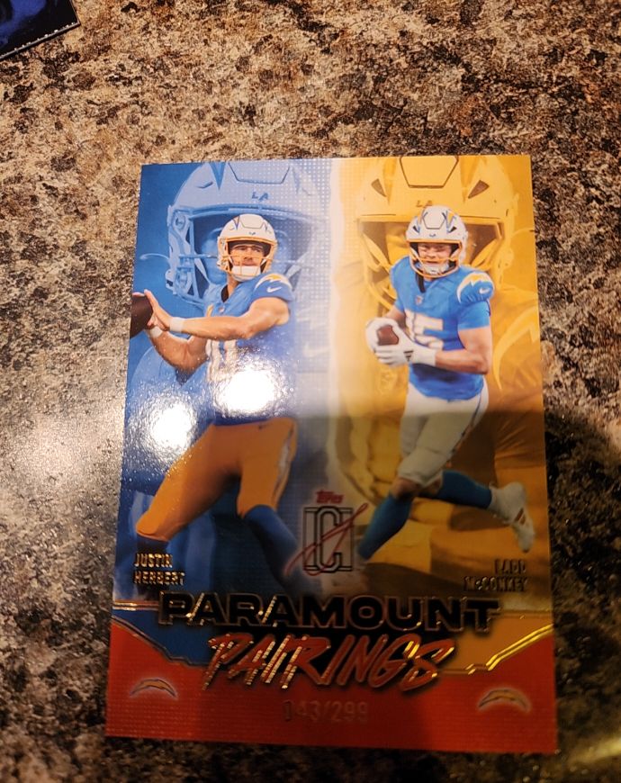 2021 Topps Chrome Paramount Pairings #PA-8 Justin Herbert K.J. Costley — front