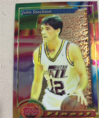 1993 Topps Finest #12 John Stockton — front