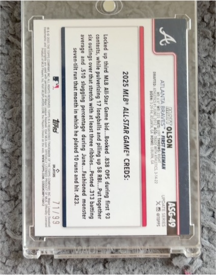 2025 Topps MLB All-Star Game #ASC49 Brett Olson — front
