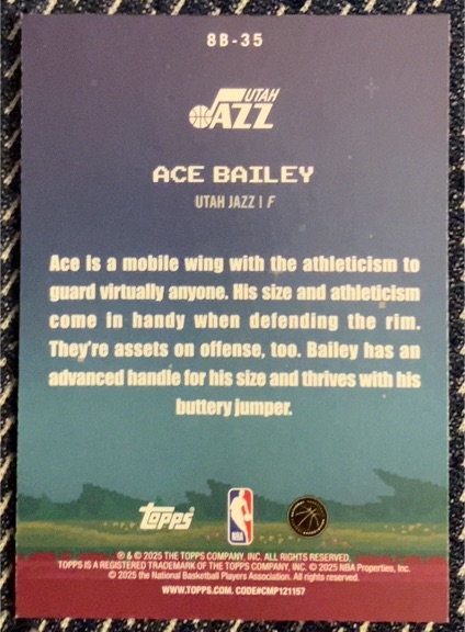 2025 Topps #8B-35 Ace Bailey — front