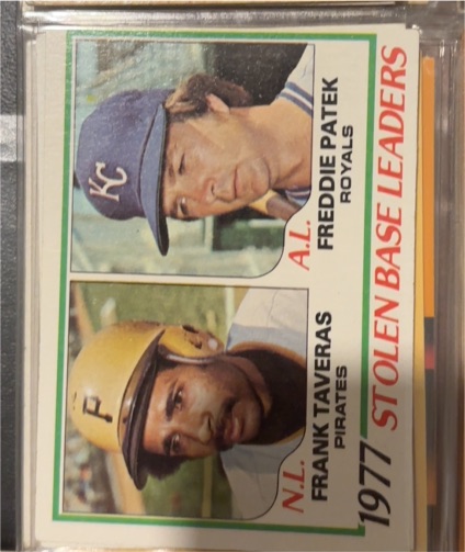 1978 Topps #477 1977 Stolen Base Leaders Freddie Patek Frank Taveras — front