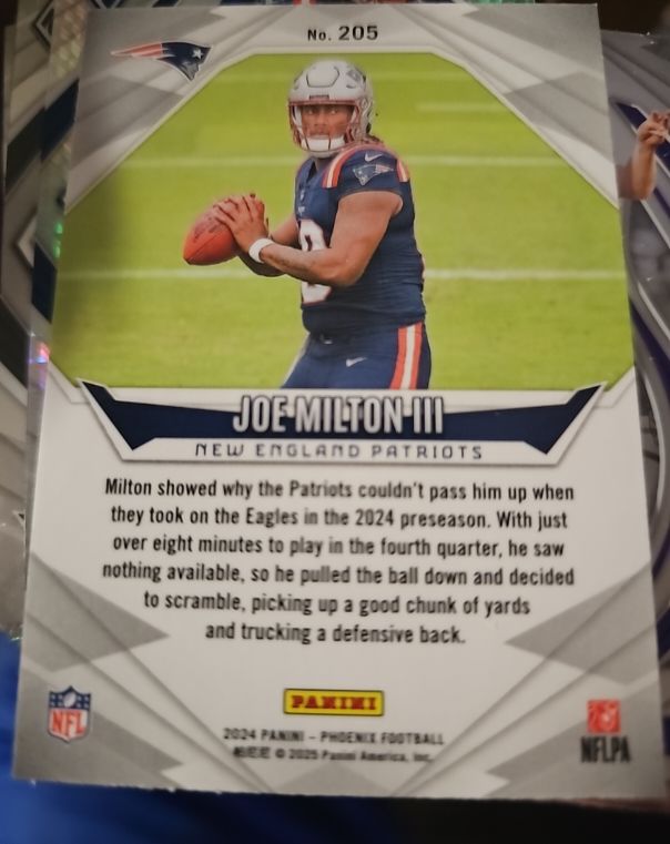 2024 Panini Phoenix Football #205 Joe Milton III — front