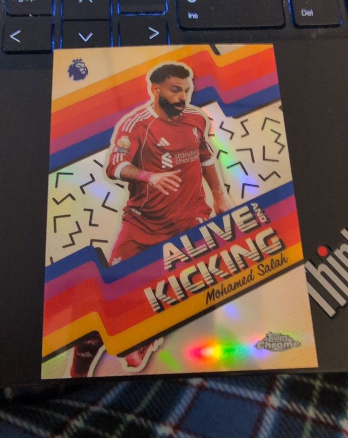 2022 Topps Chrome Premier League Alive and Kicking Mohamed Salah — front