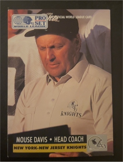 1991 Pro Set WLAF #HC-1 Mouse Davis — front