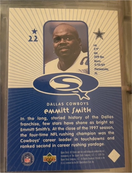 1998 Upper Deck #22 Emmitt Smith — front