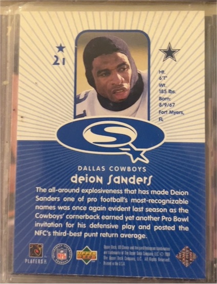 1993 Upper Deck #21 Deion Sanders — front