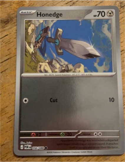 2023 Pokemon #056 Honedge — front