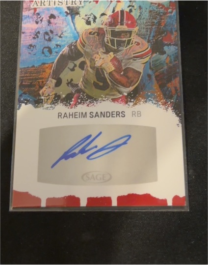 2022 Artistry Raheim Sanders Autograph — front