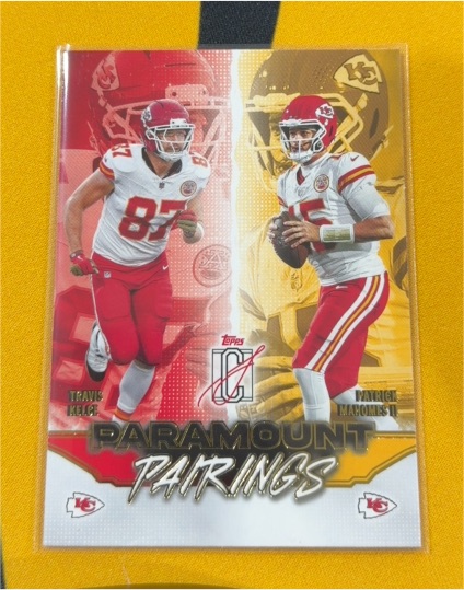 2021 Topps NFL Day Paramount Pairings Travis Kelce & Patrick Mahomes — front