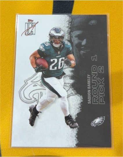 2020 Topps DC Saquon Barkley Round 2 Pick — front