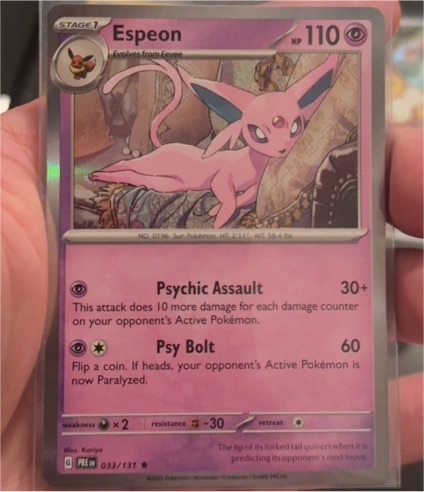 2016 Pokémon Sun & Moon #33 Espeon — front