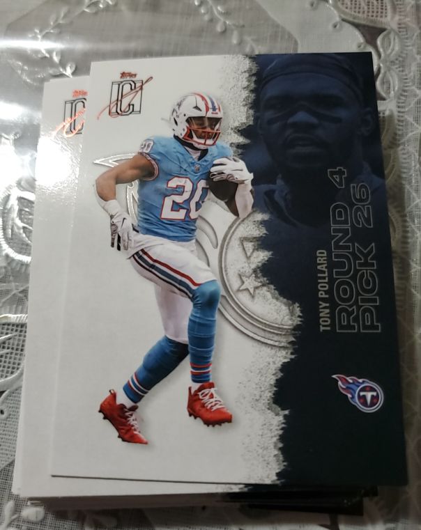 2020 Topps Icy #Round 4 Pick 26 Tony Pollard — front
