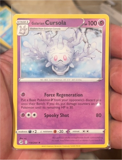 2021 Pokémon #118 Galarian Cursola — front