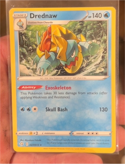 2020 Pokemon Sword & Shield #027 Drednaw — front