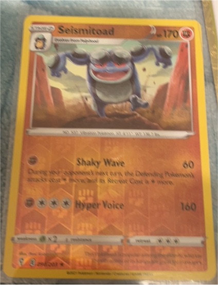 2021 Pokémon Chilling Reign #58 Seismitoad — front