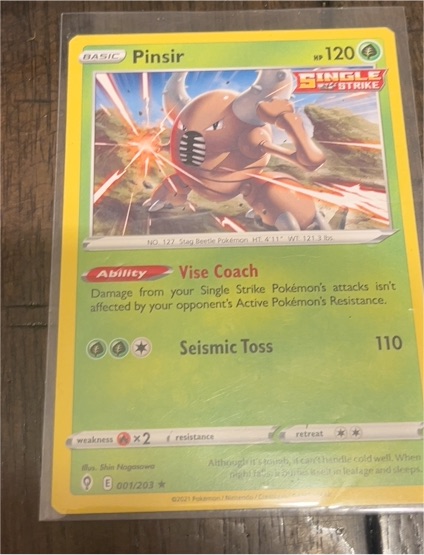 2021 Pokemon #001 Pinsir — front