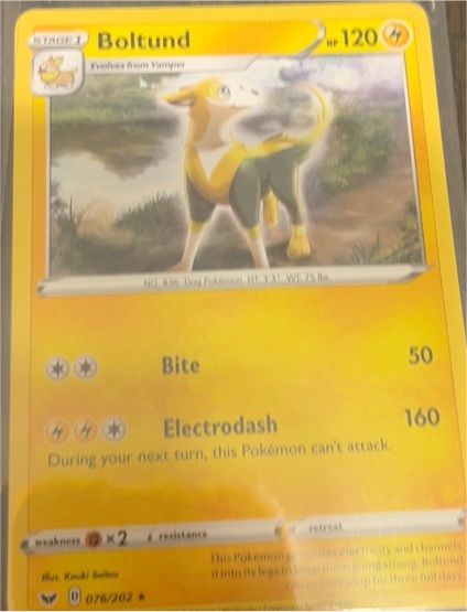 2020 Pokémon #076 Boltund — front