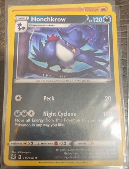 2022 Pokémon Scarlet & Violet #115 Honchkrow — front