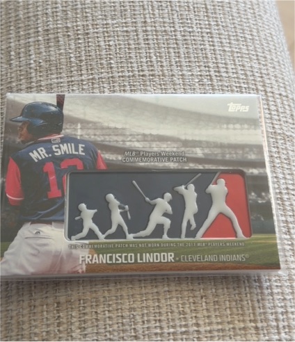 2017 Topps MLB Players Weekend Commemorative Patch Francisco Lindor — front