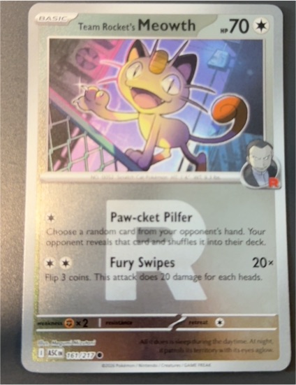 2023 Pokémon ASC #167 Team Rocket's Meowth — front