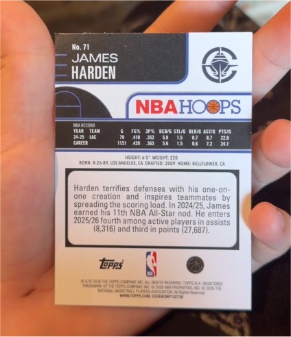 2024 Topps NBA Hoops #71 James Harden — front