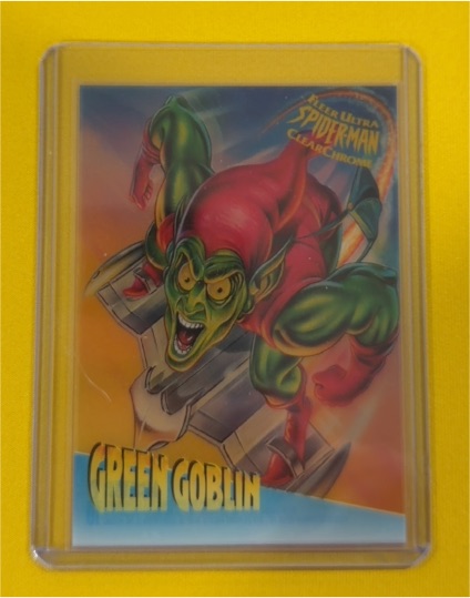 1995 Fleer Ultra Spider-Man Clear Chrome Green Goblin — front