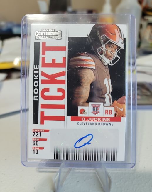 2021 Panini Contenders #221 Q. Judkins Rookie Ticket — front