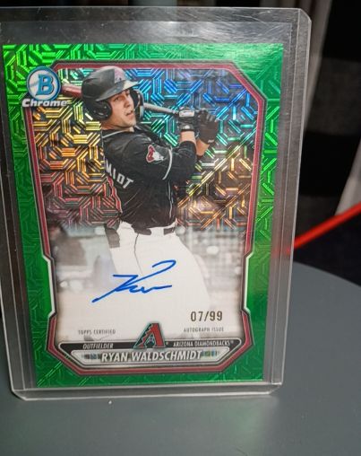 2021 Bowman Chrome Ryan Waldschmidt Green Mojo Auto #07/99 — front