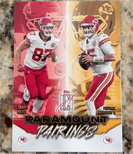 2021 Topps Paramount Pairings #PP-1 Travis Kelce Patrick Mahomes II — front