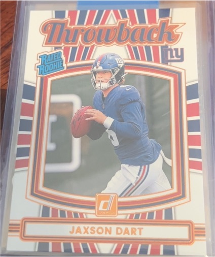 2023 Donruss Throwback Rated Rookie Jaxson Dart — front