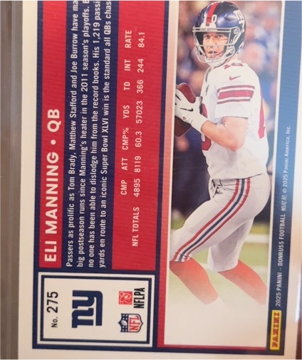 2025 Panini Donruss #275 Eli Manning — front