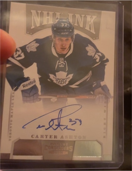 2011 Panini Contenders NHL Ink Carter Ashton — front