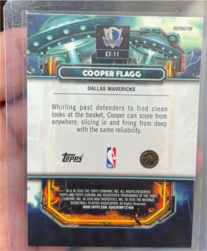 2026 Topps Chrome Basketball ET-11 Cooper Flagg — front