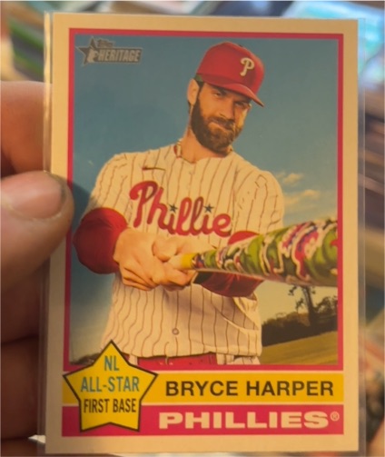 2022 Topps Heritage #H-1 Bryce Harper — front