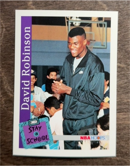 1990 NBA Hoops Stay In School David Robinson — front