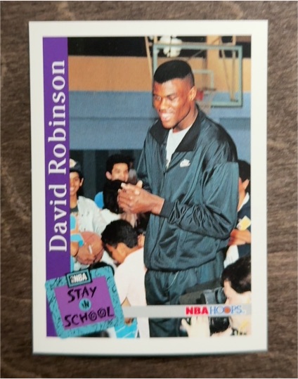 1990 NBA Hoops Stay In School David Robinson — front