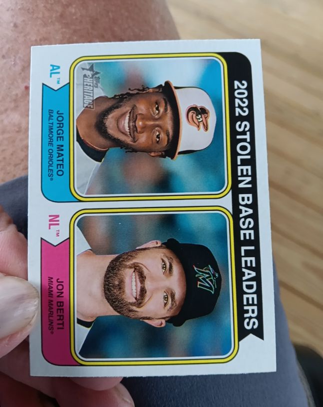 2022 Topps Heritage #2022 Stolen Base Leaders Jorge Mateo Jon Berti — front