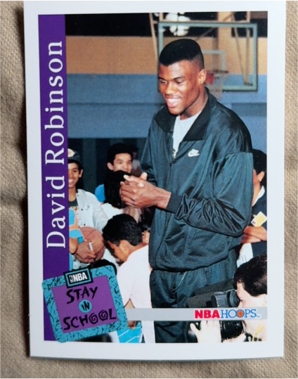 1990 NBA Hoops David Robinson Stay In School — front