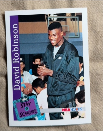1990 NBA Hoops Stay In School David Robinson — front