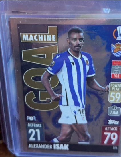 2022 Topps COA Machine #2 Alexander Isak — front